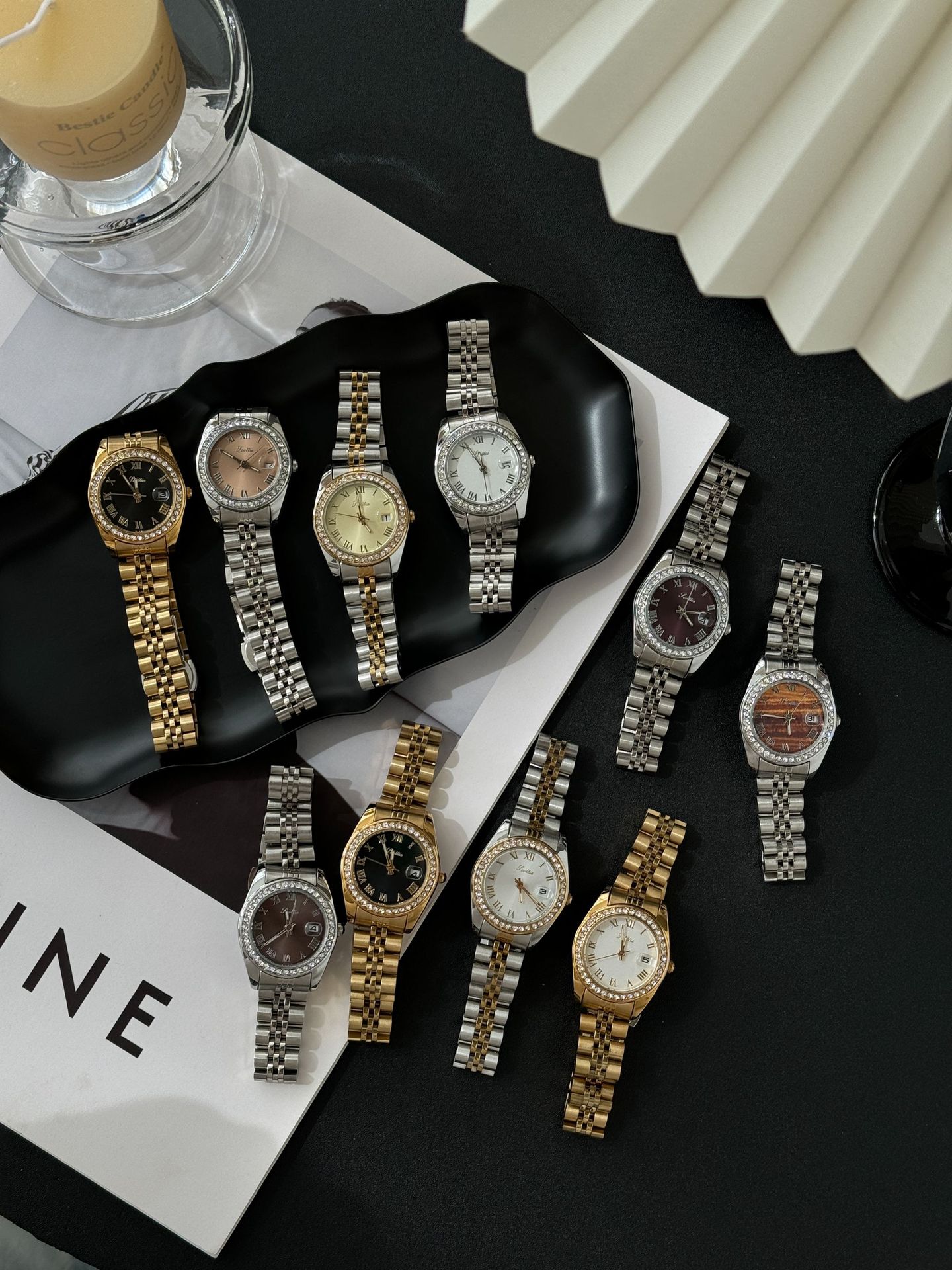 75g Weight Tempered Glass Mirror Material Alloy Strap Material Watch Classification Pointer Display Type Butterfly Double Snap Buckle Style Round Dial Shape Daily, Street Occasion Quartz Movement Solid Color Pattern All Seasons Season Women's Gender Retro, Classic Style Style Retro Classic Style Solid Color Butterfly Double Snap Quartz Watch Women's Watches 1