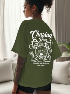 Women's Y2K Casual Short Sleeve T-Shirt - Edgy Bear & Butter