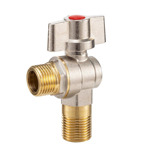 Full copper high-flow triangle valve cold and hot water spherical core valve 4/4 gas water heater accessories large caliber universal type