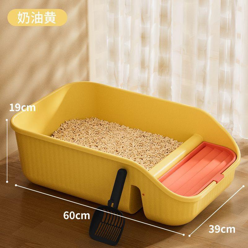 Lavabo de arena para gatos de gran tamaño semi-cerrado anti-sacar inodoro para gatos extragrande caja de arena para gatos abierta suministros para mascotas al por mayor