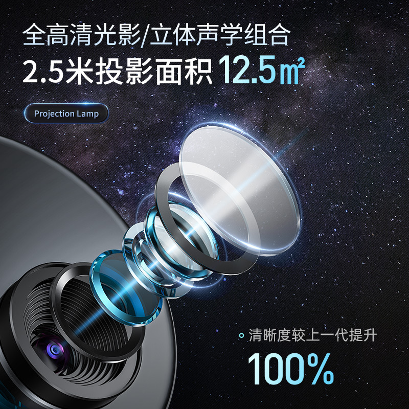万火星空灯立体ブルートゥース投影灯創意プレゼントロマンチック銀河雰囲気灯寝室ベッドサイド小夜灯|undefined