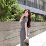 鱼尾法式气质修身连衣裙