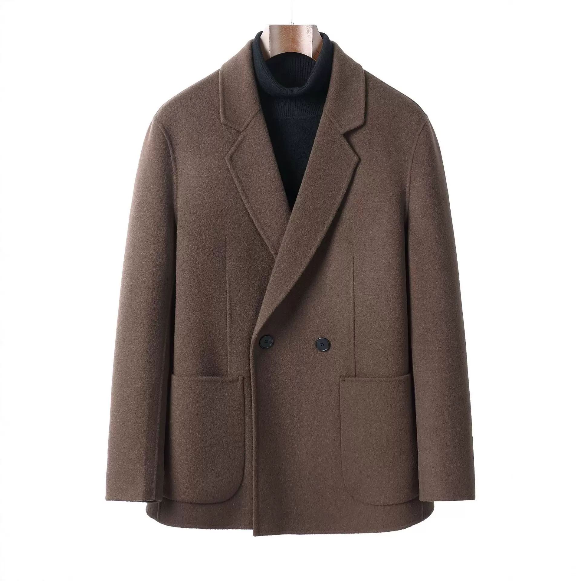 100%羊毛轻熟风毛呢西服外套秋冬季男士呢子西裤休闲西装套装大衣