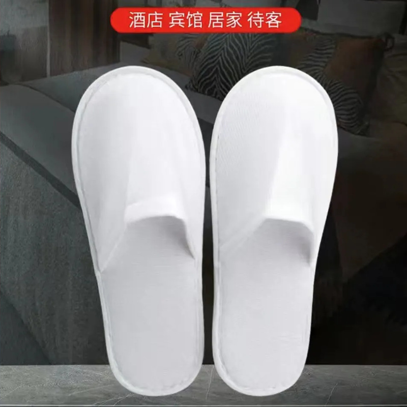 Disposable Non-Woven White Slippers for Hotel Use