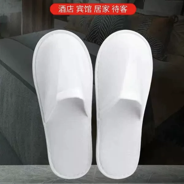Disposable Non-Woven White Slippers for Hotel Use