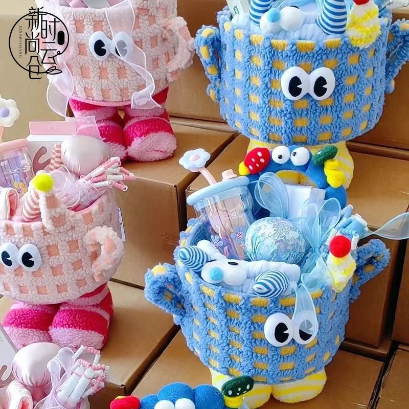 子供の日リトルモンスタースナックハグバケツ花束diy素材子供の誕生日プレゼントフラワーショップ包装ギフトボックス|undefined
