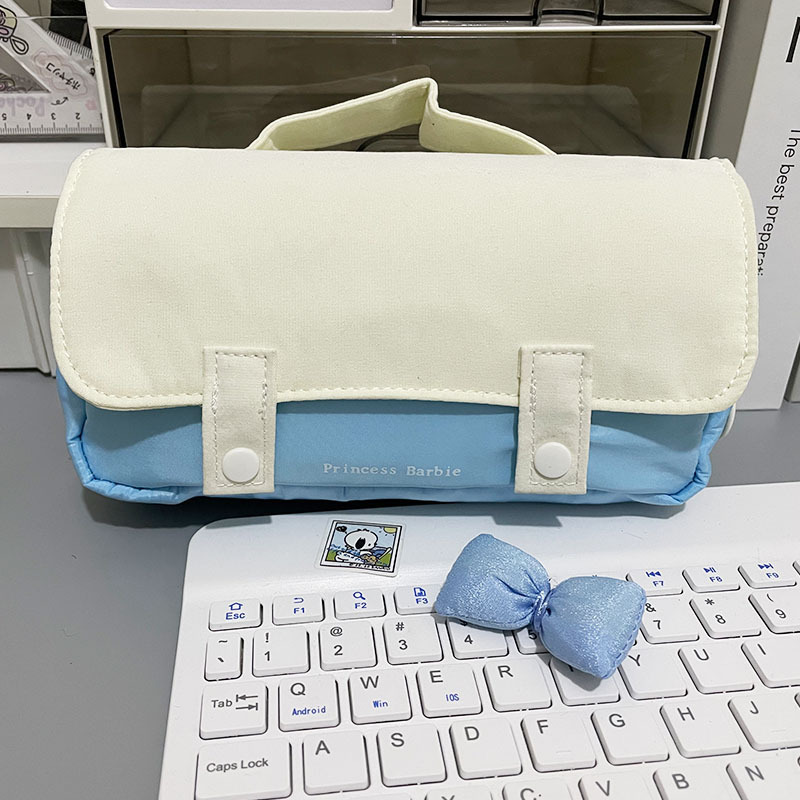 Xiaohongshu ins 新しいかわいいキャンパススタイルニッチ文具バッグポータブル収納化粧品バッグ大容量鉛筆バッグ|undefined