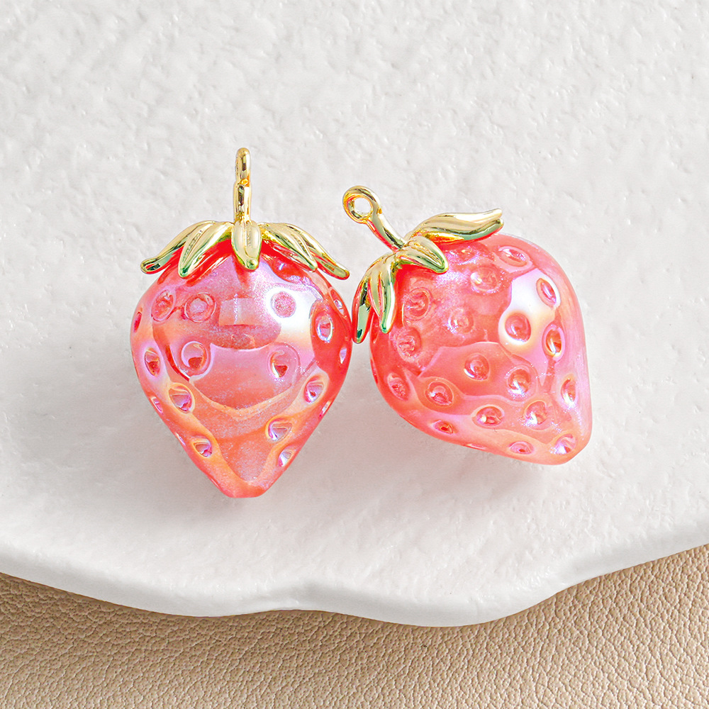 Nuevo colgante de fresa Ice Beauty de Heidi, cadena para teléfono, llavero, colgante DIY, materiales para accesorios de joyería