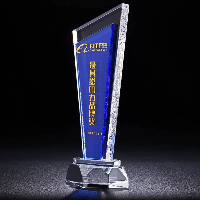 Trofeo de cristal personalizado con inscripción creativa Copa de premios de aniversario concurso de música regalo conmemorativo