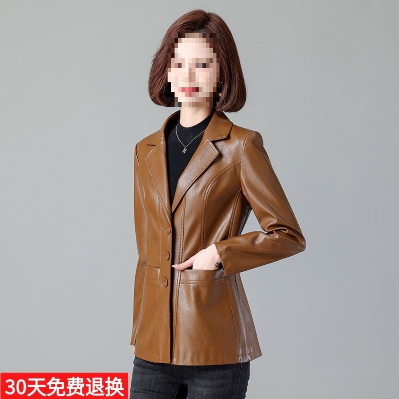 皮衣女秋季新款洋气质皮外套女士皮夹克时尚