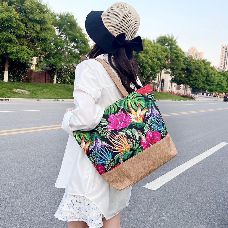 Transfronterizo nuevo bolso de gran capacidad de las mujeres de la moda impresa hombro bolsa de compras Portátil Bolsa de compras puesto al por mayor