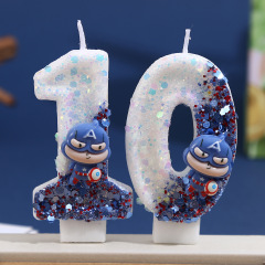 マーベル キャプテン アメリカ クロスボーダー エコノミー アマゾン クリエイティブ ケーキ デジタル バースデー キャンドル 誕生日パーティー ハンドメイド ウェア