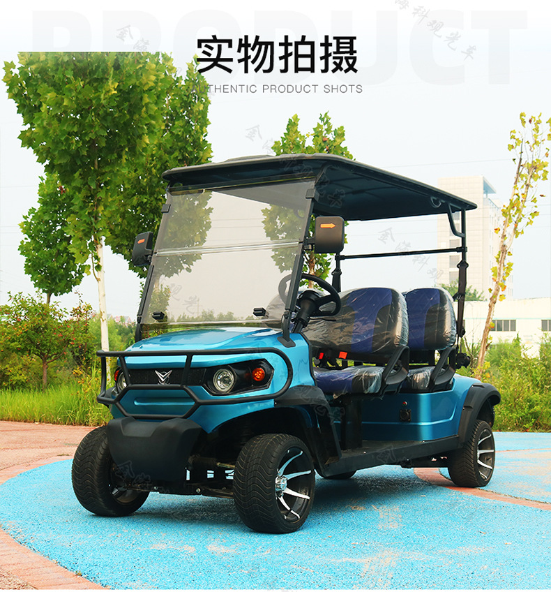 Golf Cart with 4 Seats, Garden-Style Hotel Reception Vehicle, Golf Shuttle Cart for Tourist Areas, Parks, and Communities