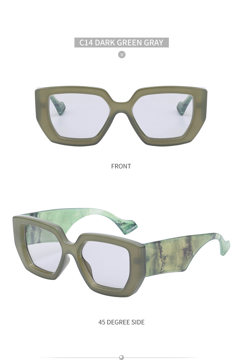 70g Weight Full Frame Glasses Structure Sunglasses Classification PC, UV400 Protection Lens Material Square Glasses Style Street Occasion Geometric Pattern Women'S Gender IG Style Style IG Style Geometric PC UV400 Protection Square Full Frame Women's Sunglasses 9