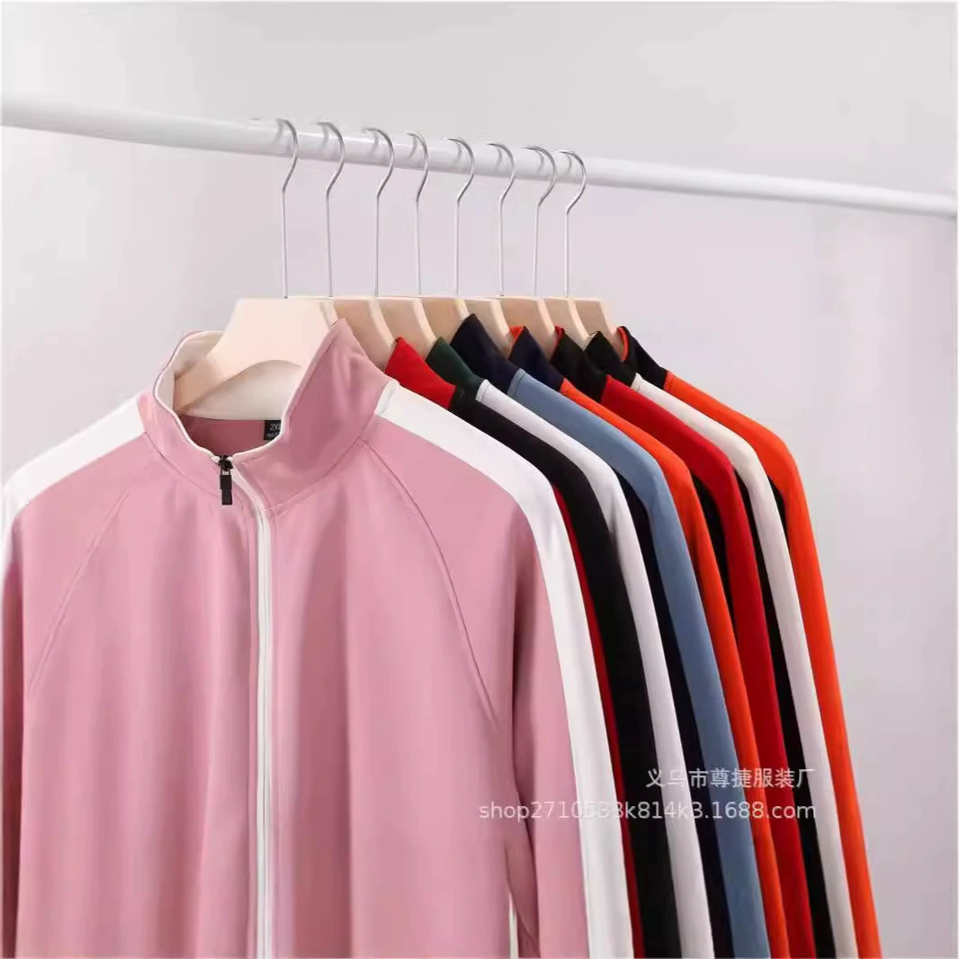 Осенне-зимний новый стиль, толстовка с воротником-стойкой на молнии и логотипом, контрастная цветная куртка с длинными рукавами, рабочая одежда с напечатанным текстом