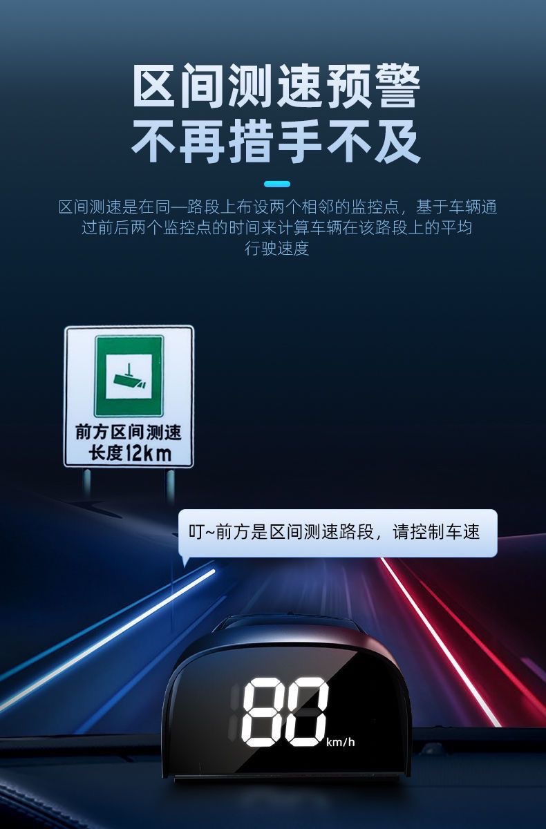 Universal Car Hud Head-Up Display, Vehicle Navigation Locator, Beidou Satellite Electronic Speed Detector