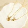 Love necklace female NE1981 new niche minimalist peach -hearted pendant jewelry cold wind gold bead chain collarbone accessories