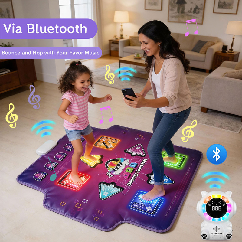 Amazon Bluetooth Dance Mat with Touch-Sensitive Lights and Built-In Music for Boys and Girls Aged 3-12 Years Old
