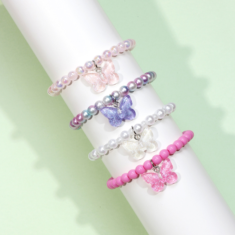Einfacher Stil Schmetterling Kunststoff Perlen Kinder Armbänder display picture 1