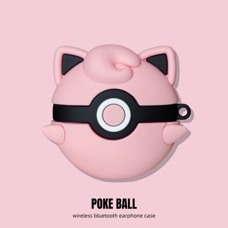Fat-Ping Poke Ball Case Suitable for AirPods 4, Apple Pro 3 Protective Cover, 2Nd and 3Rd Generation Bluetooth Earphone Case, Pokémon