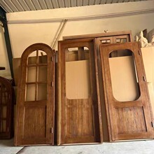 老榆木室内门复古民宿装修门窗实木家用进户门奶茶店大门拱形木门