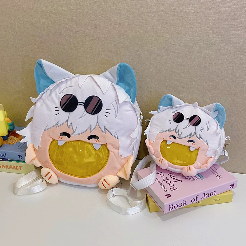 Japanese plush cartoon card holder, doll for elementary school students, backpack to go out, worn on the shoulder