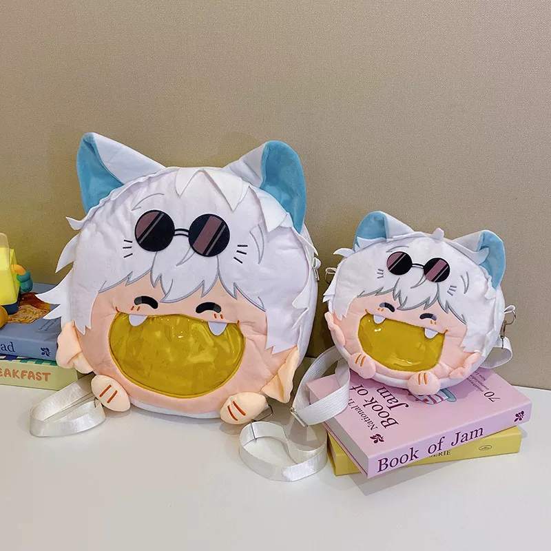 Japanese plush cartoon card holder, doll for elementary school students, backpack to go out, worn on the shoulder