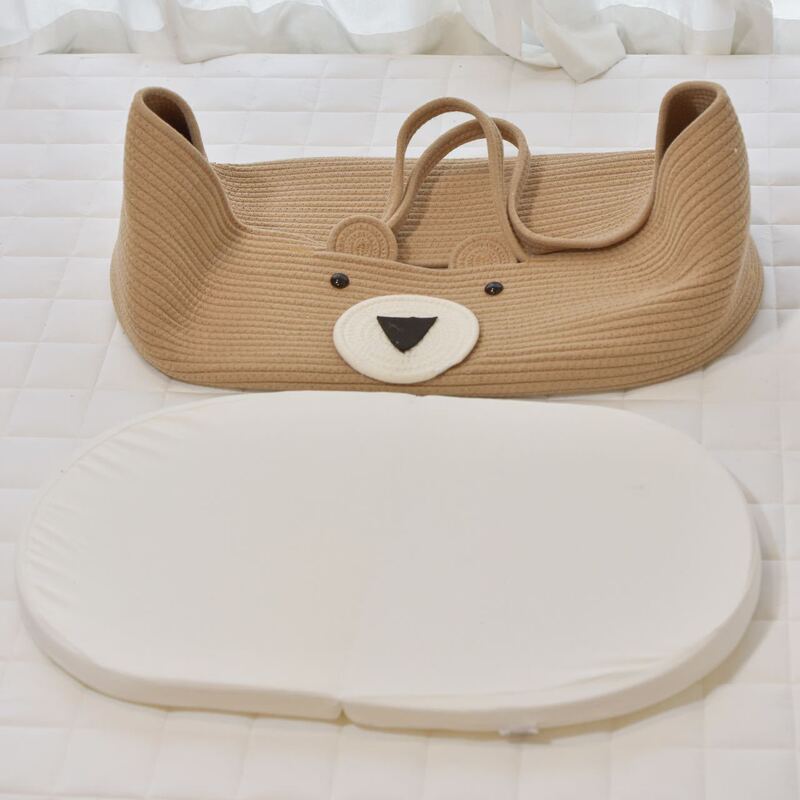 Ins Baby Hand Basket Cushion Portable Sleeping Basket Cushion for Newborn Baby Cradles Bed Mattress