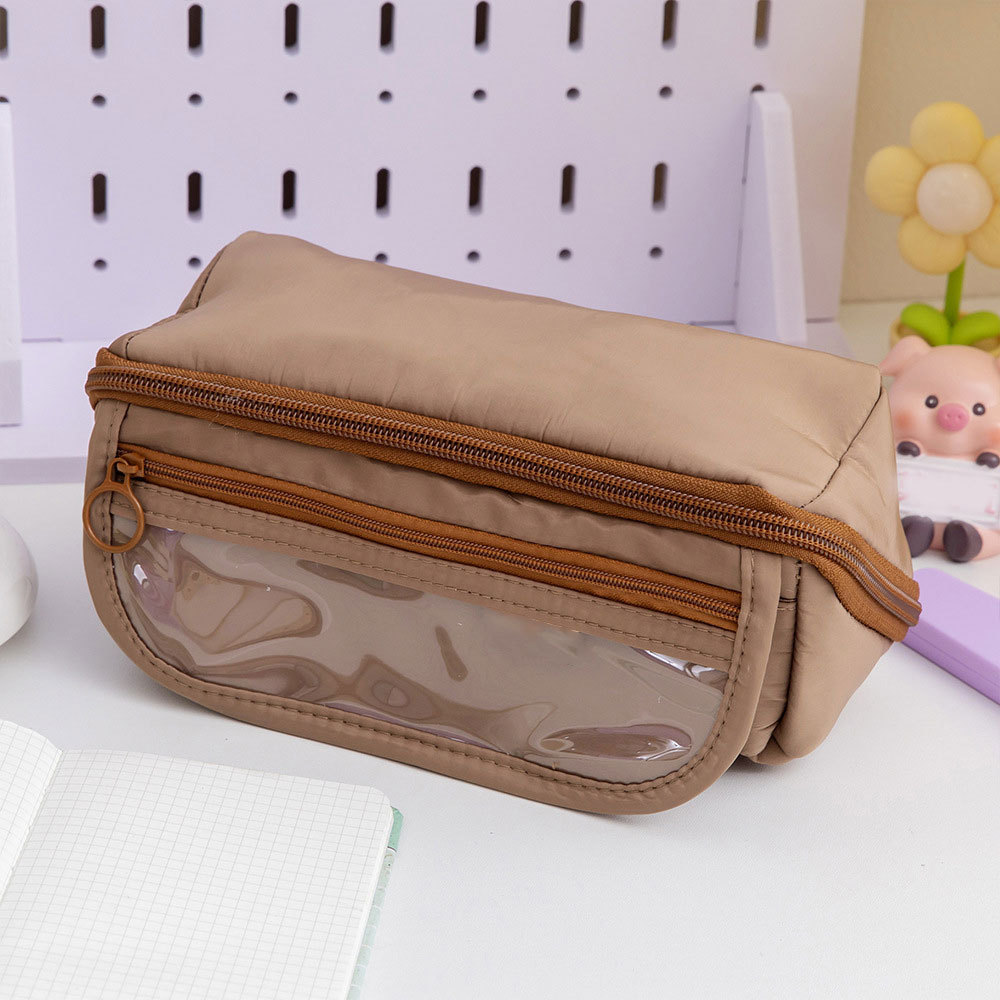 Estuche para lápices morados prisma de alto valor para estudiantes de escuela primaria y niñas 2025 nueva caja de papelería de gran capacidad para estudiantes de secundaria