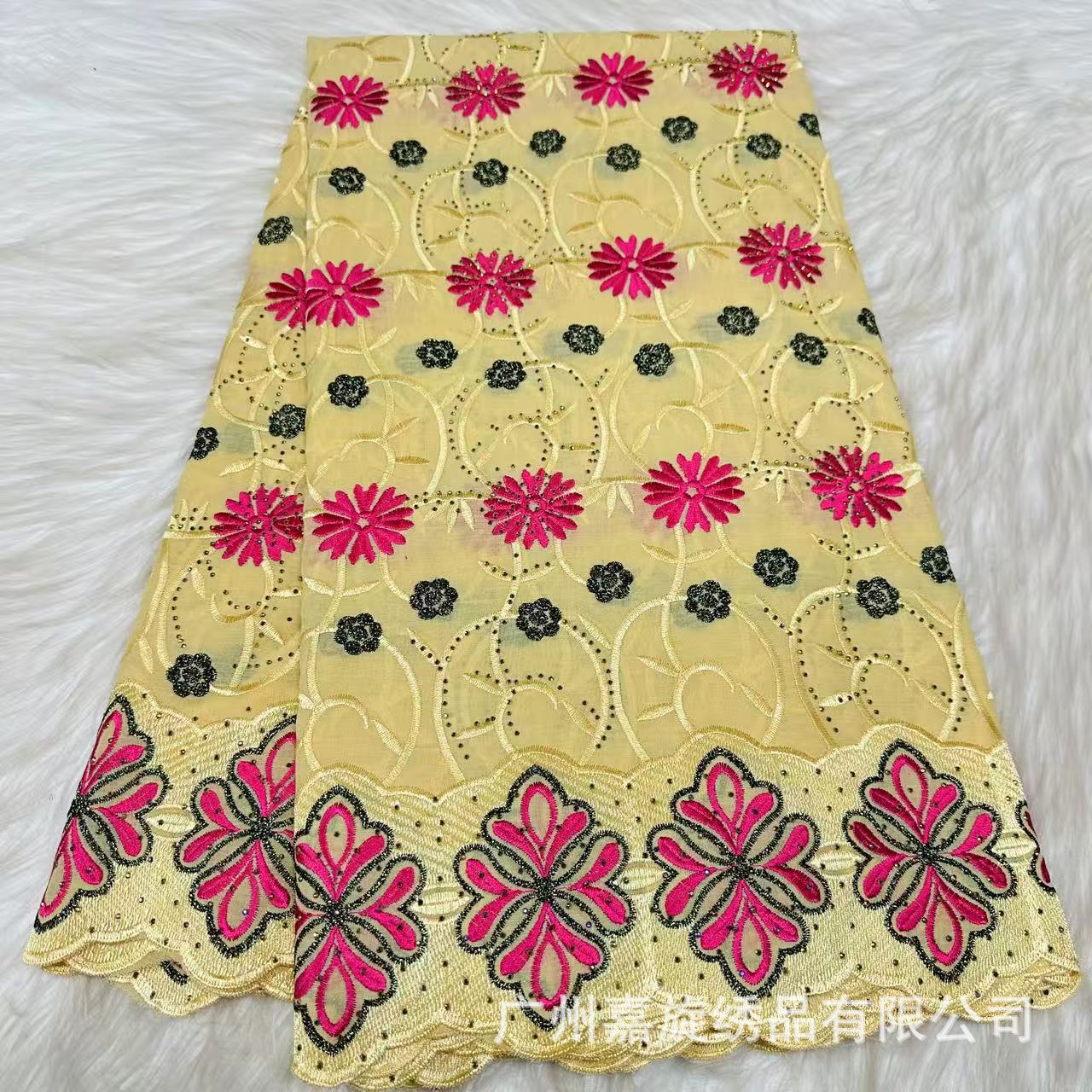Tejido nigeriano soluble en agua flor floral suizo vestido de tela de encaje nigeriano tela de encaje image 8