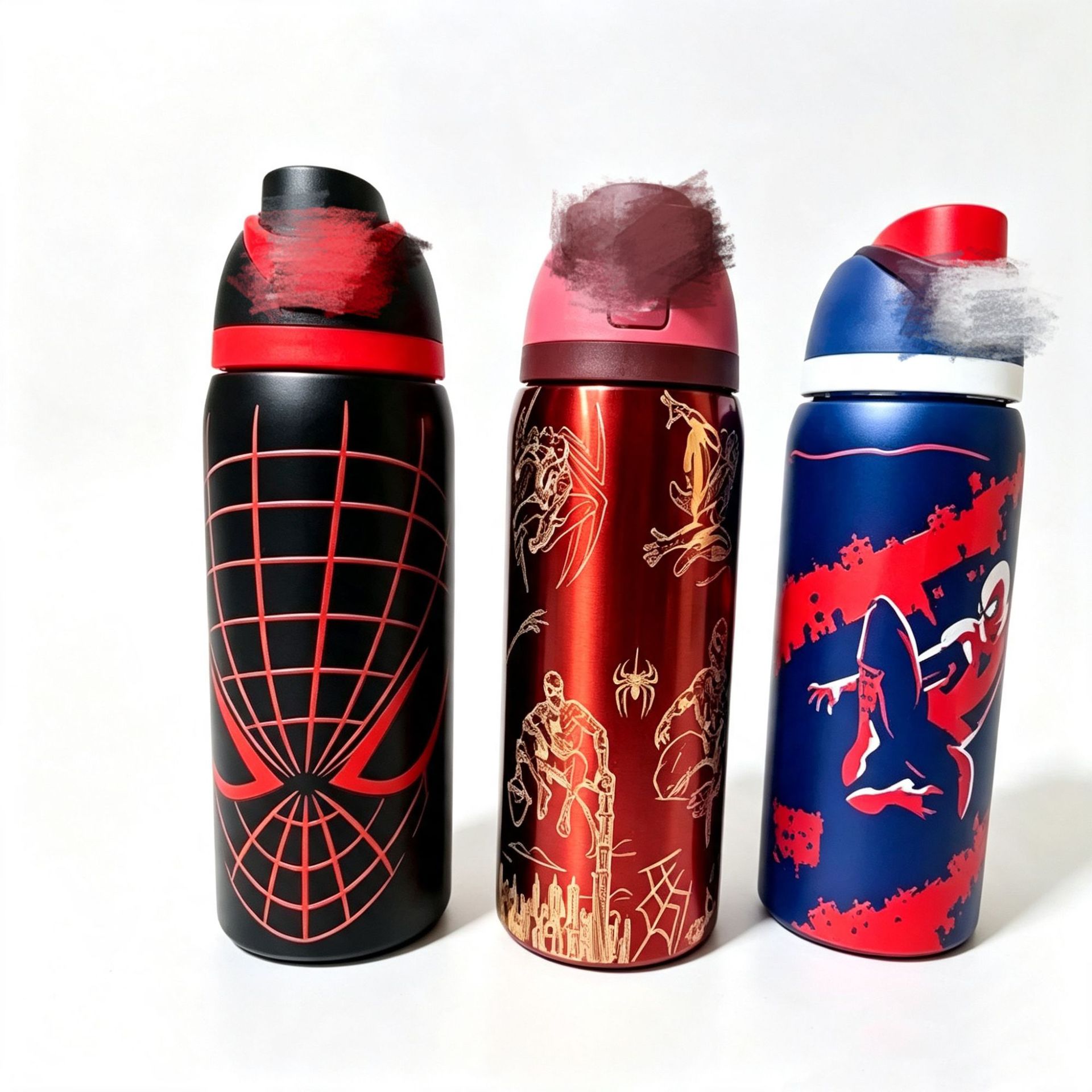 In-Stock Large-Capacity Portable Water Bottle, Stylish Spider-Man Insulated Cup, Outdoor Handheld Water Cup, Factory Wholesale