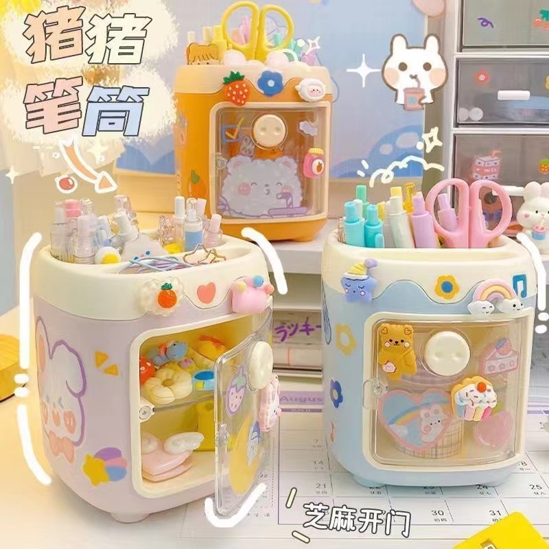 漫画子供女の子多機能かわいいペンホルダー男の子文具収納ボックスオフィスデスクトップストレージ卸売|undefined