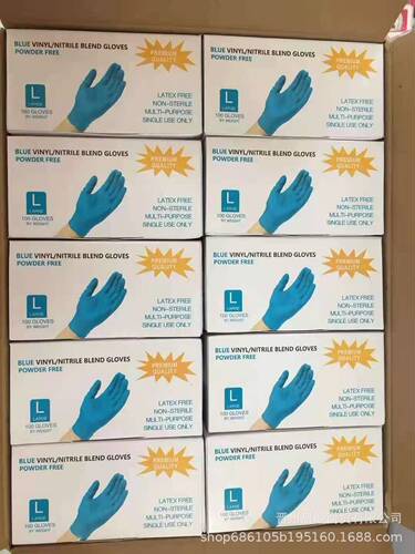 Wanli vinyl nitrile composite nitrile gloves for protection, CE FDA export, 10 packs