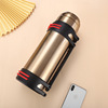 Capacious thermos with glass, handheld glass stainless steel for traveling, teapot