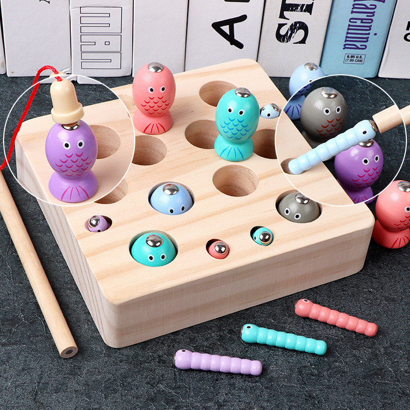 Juguetes de pesca para bebés niños 1-3-2 años niños y niñas bebé captura magnética insectos educativos educación temprana bloques de construcción