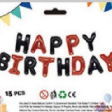 16 pulgadas película de aluminio inglés letras de cumpleaños globo HB feliz cumpleaños set de globo decoración de fiesta de cumpleaños