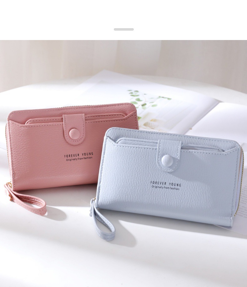 Women's Solid Color Pu Leather Buckle Wallets display picture 2