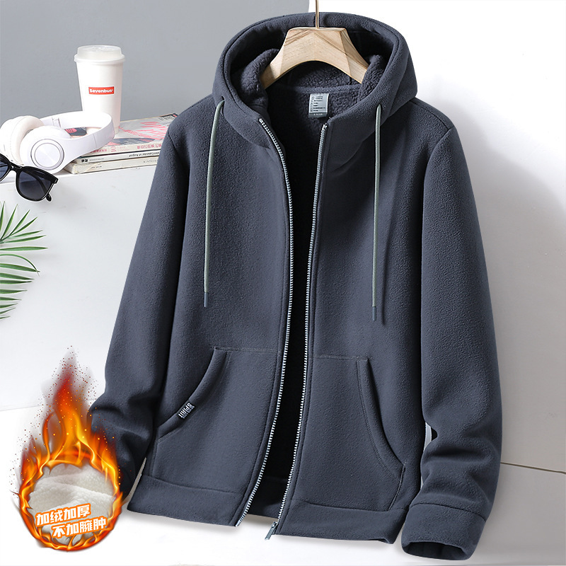 Warm Couple Style Hooded Fleece Cardigan Sweatshirt Autumn and Winter Fleece Jacket for Men and Women Thickened Cross-Border Sweatshirt Trendy Warm Couple Style Hooded Fleece Cardigan Sweatshirt Autumn and Winter Fleece Jacket for Men and Women Thickened Cross-Border Sweatshirt Trendy