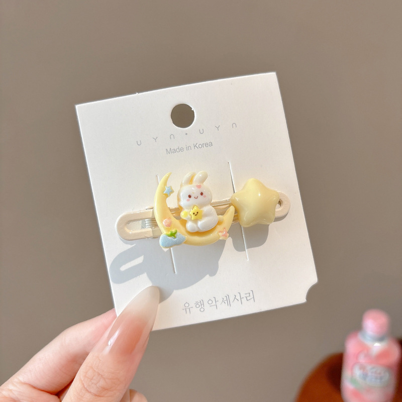 1 # 달토끼 별오리새끼 머리핀-5.8CM