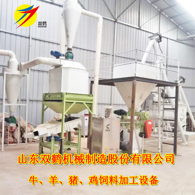 小型鸡饲料加工生产颗粒设备牛羊饲料颗粒机成套设备出口专用