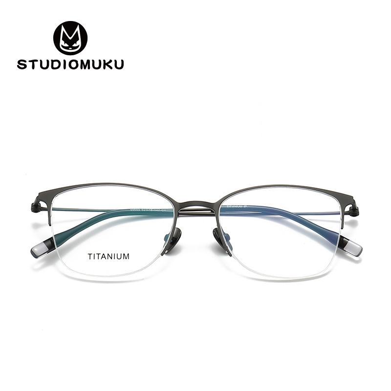 Gafas frescas de madera STUDIOMUKU, marco de espejo literario entrelazado de luz, retro y exquisito, uso de marco de gafas de titanio puro