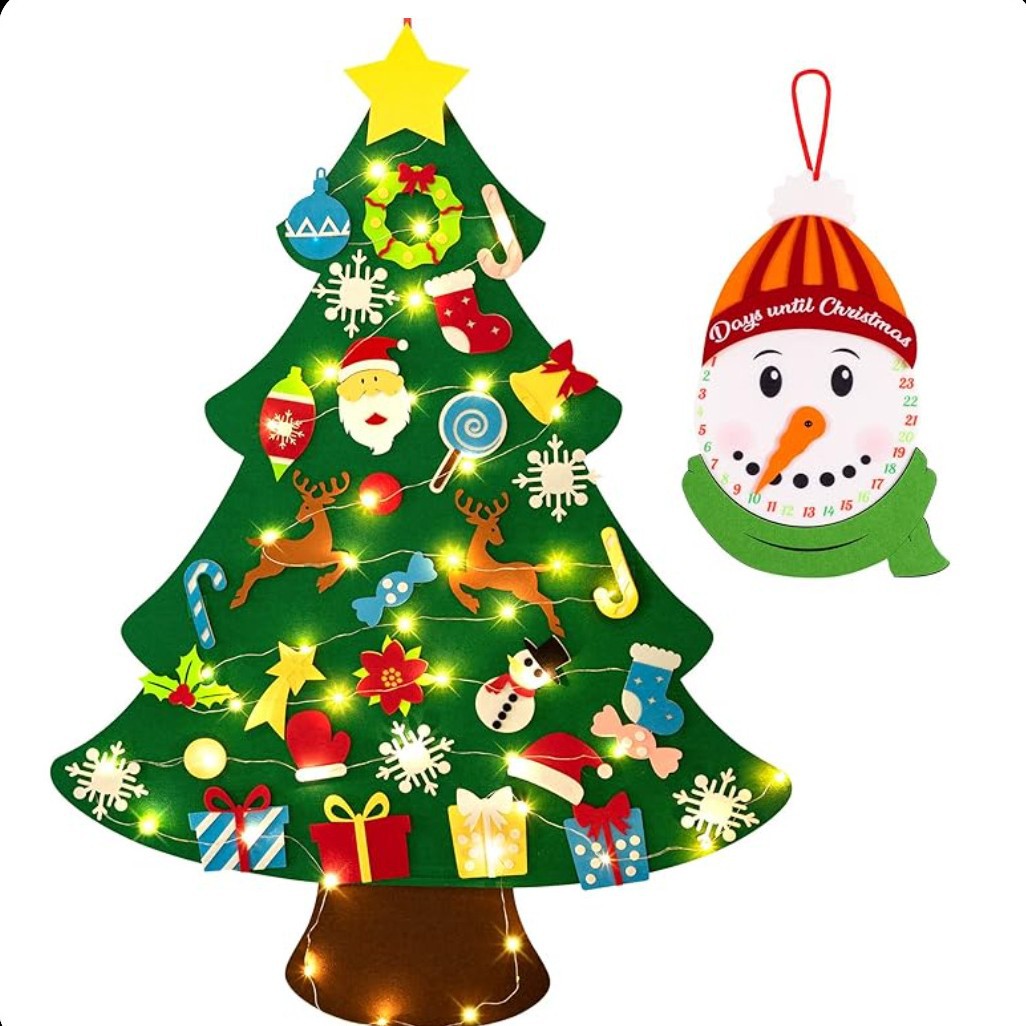 Cross-border fieltro árbol de Navidad para niños hecho a mano DIY decoraciones navideñas regalos estéreo empalme árbol de Navidad