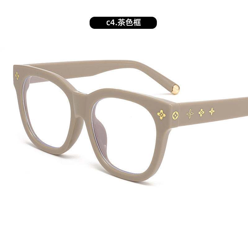 Moda y moda con gafas, marco de gafas, anti-luz azul, modelo de celebridad de Internet, estudiante de cuello blanco, transmisión en vivo simple, marco grande