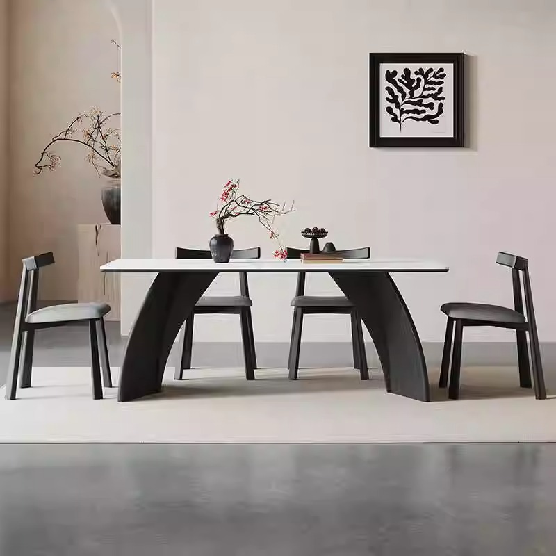 Mesa de comedor de pizarra francesa retro multicapa, mesa de comedor casera moderna simple, mesa de comedor rectangular, restaurante de comercio exterior transfronterizo image 4