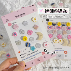 高颜値クリーム色ボタンdiy手帳装飾素材子供服アクセサリー手作りカチューシャかわいいボタンアクセサリー