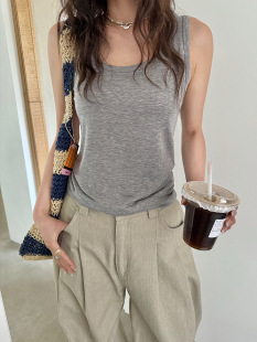 Summer T-shirt, woolen solid color base body-friendly vest, slim fit