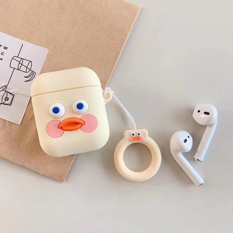 Airpods caso protector oso Apple Bluetooth auricular inalámbrico de dibujos animados lindo caja de silicona Shell aplicable