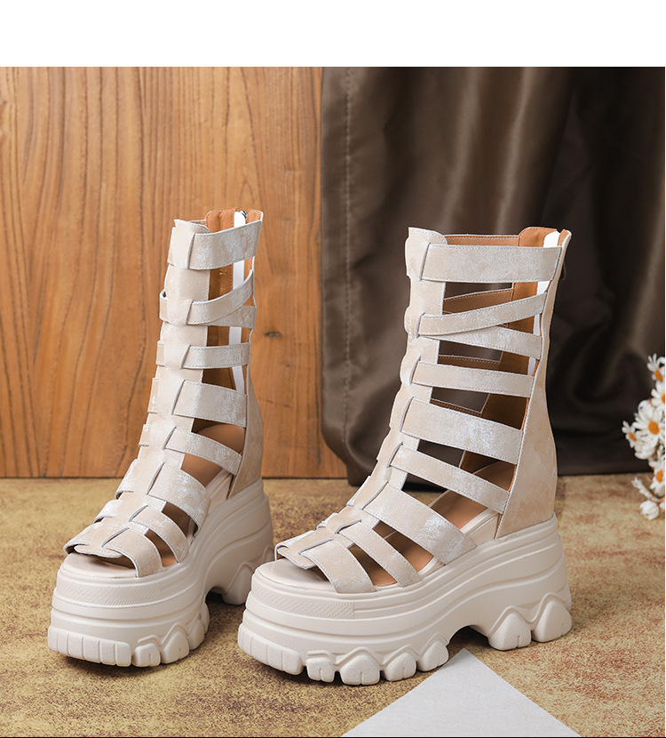 Boot cổ thấp nữ da thật mũi hở gót xuồng cao 12 cm — màu đen chi tiết 16