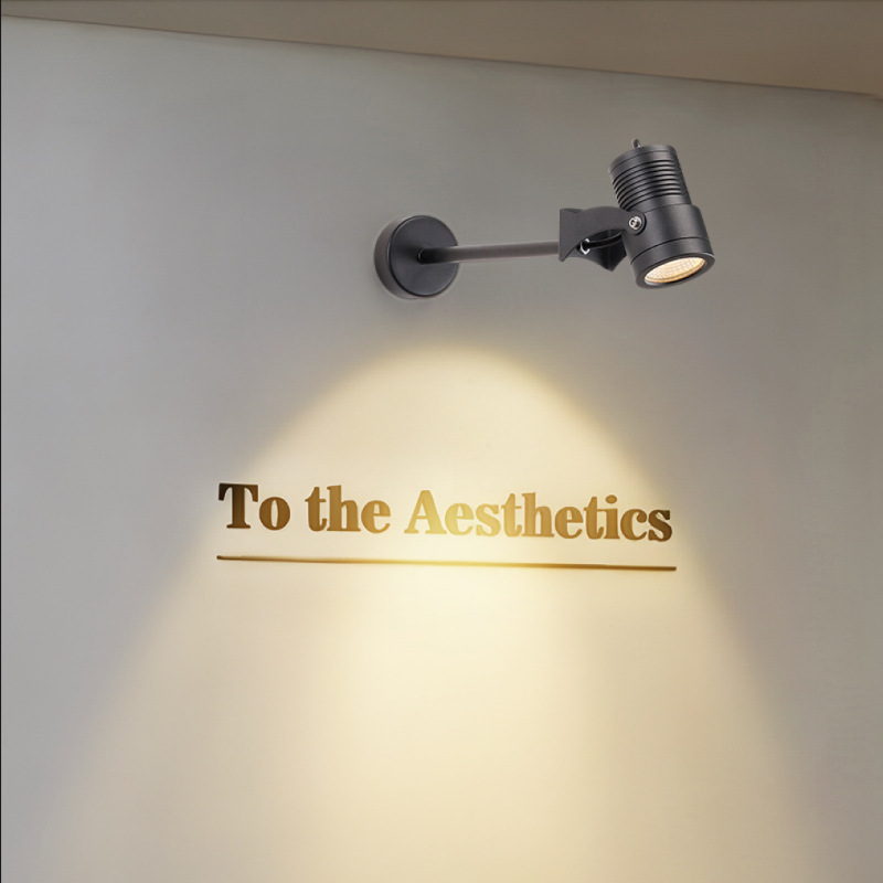 LED门牌射灯户外招牌广告灯室外防水店铺门面牌匾伸缩长杆展览灯