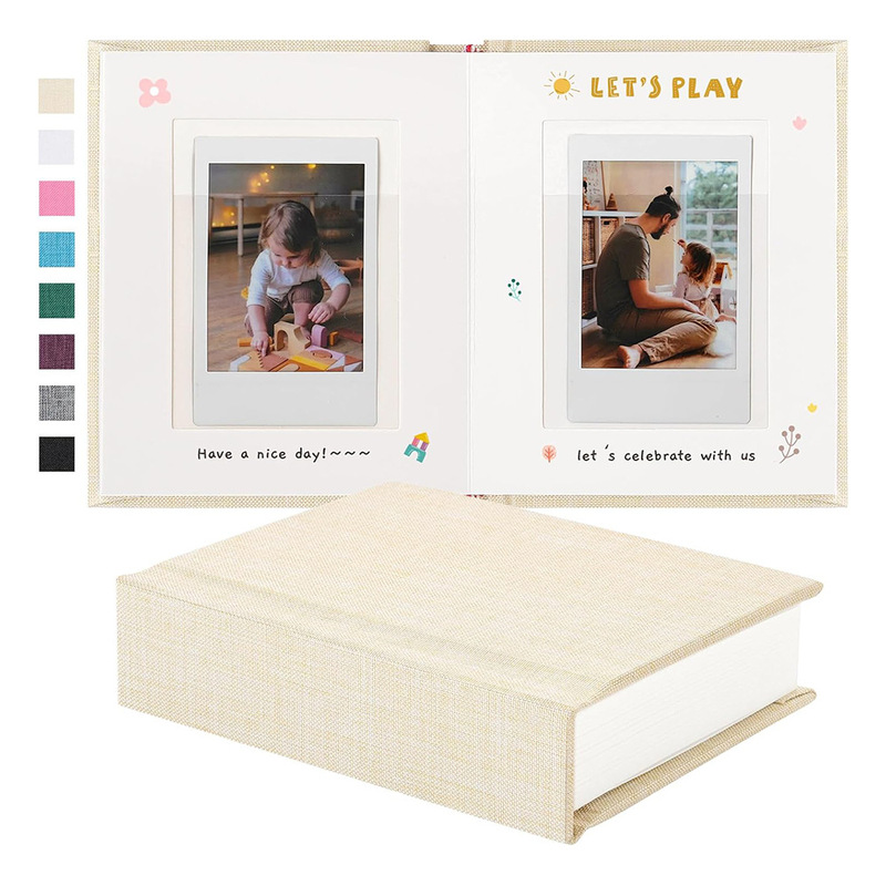 Cross-border best-selling plain linen hardcover photo album 3inch instax mini photo paper storage book idol photo card Cross-border best-selling plain linen hardcover photo album 3inch instax mini photo paper storage book idol photo card